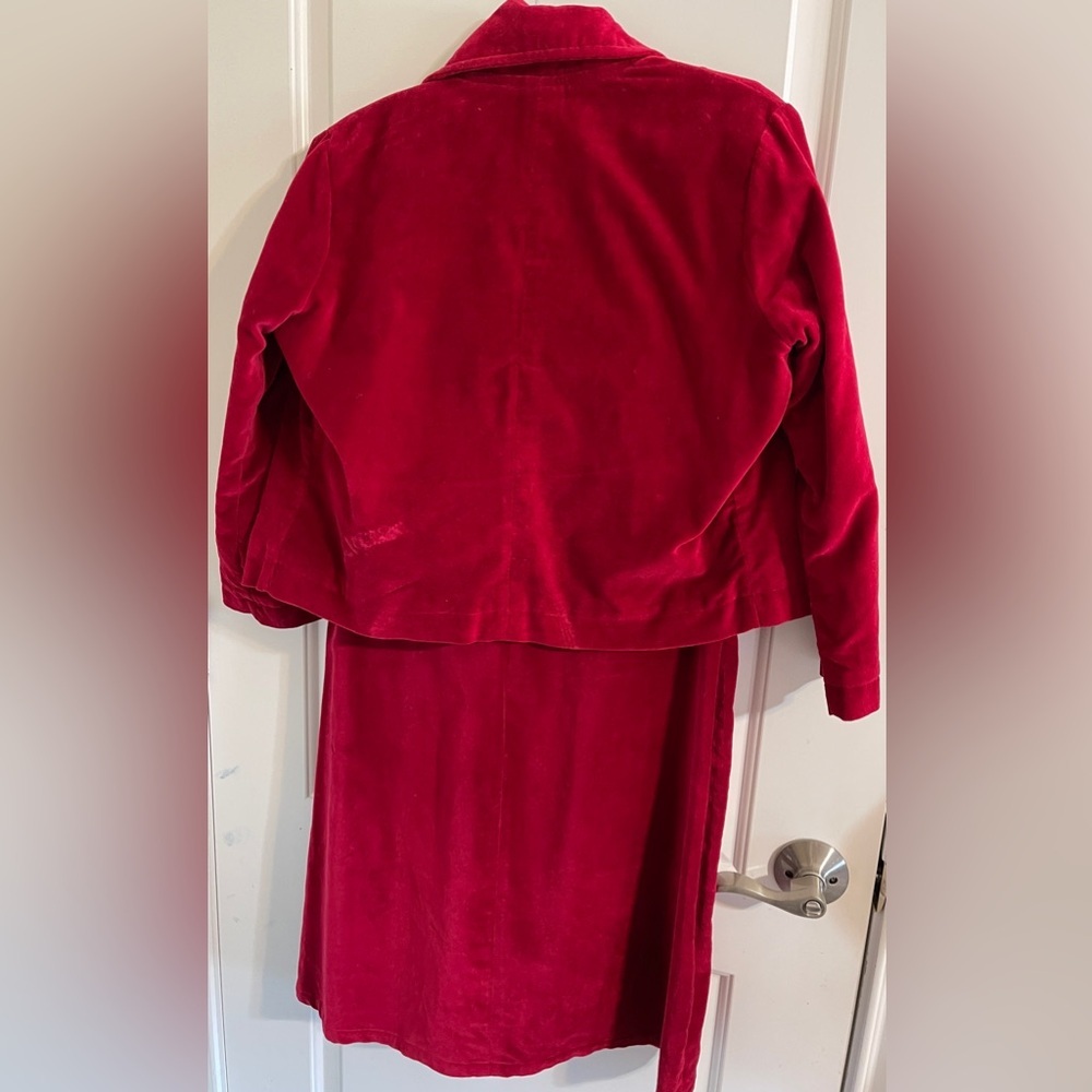 Kit Cornell Pink Velvet Dress Jacket Set Vintage Holiday Retro Chic 90s Size 8 - Picture 4 of 16
